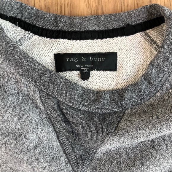 Rag & Bone Raglan Sleeve Gray Crewneck Sweatshirt - Picture 2 of 6